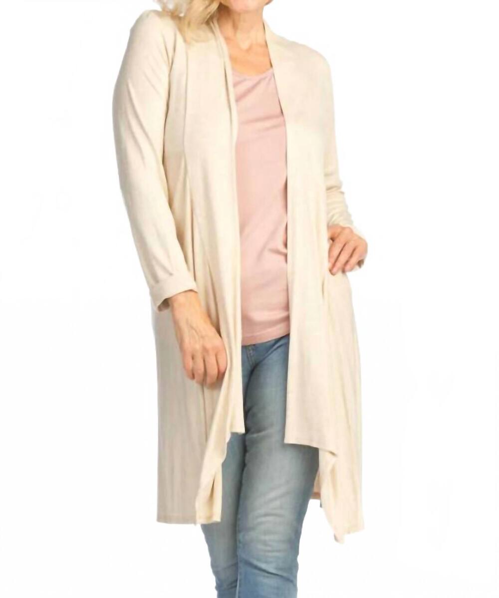NEW PAPILLON lightweight 3/4 sleeve cardigan in oatmeal